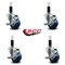 Service Caster 3'' Blue Poly Swivel 1-1/8'' Expanding Stem Caster Set with Brake, 4PK SCC-EX20S314-PPUB-BLUE-TLB-118-4 - alternate 4